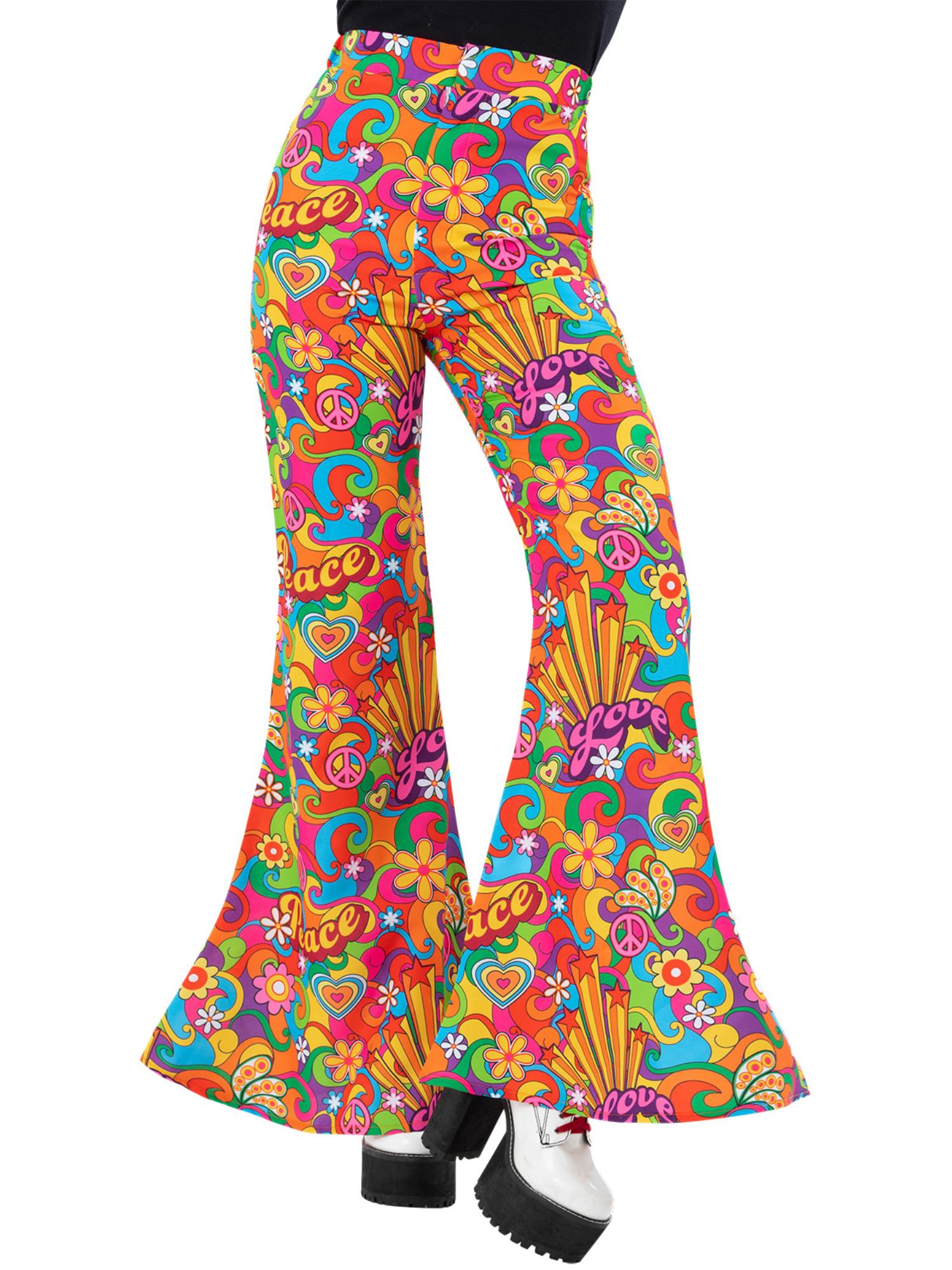 Smiffys 1960s Rainbow Peace Schlaghose für Damen in Multicolor