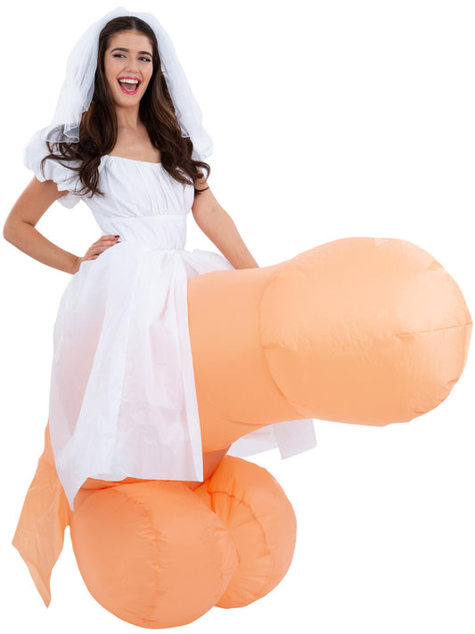 Smiffys Bride On Inflatable Penis Kostüm für Damen in Pink