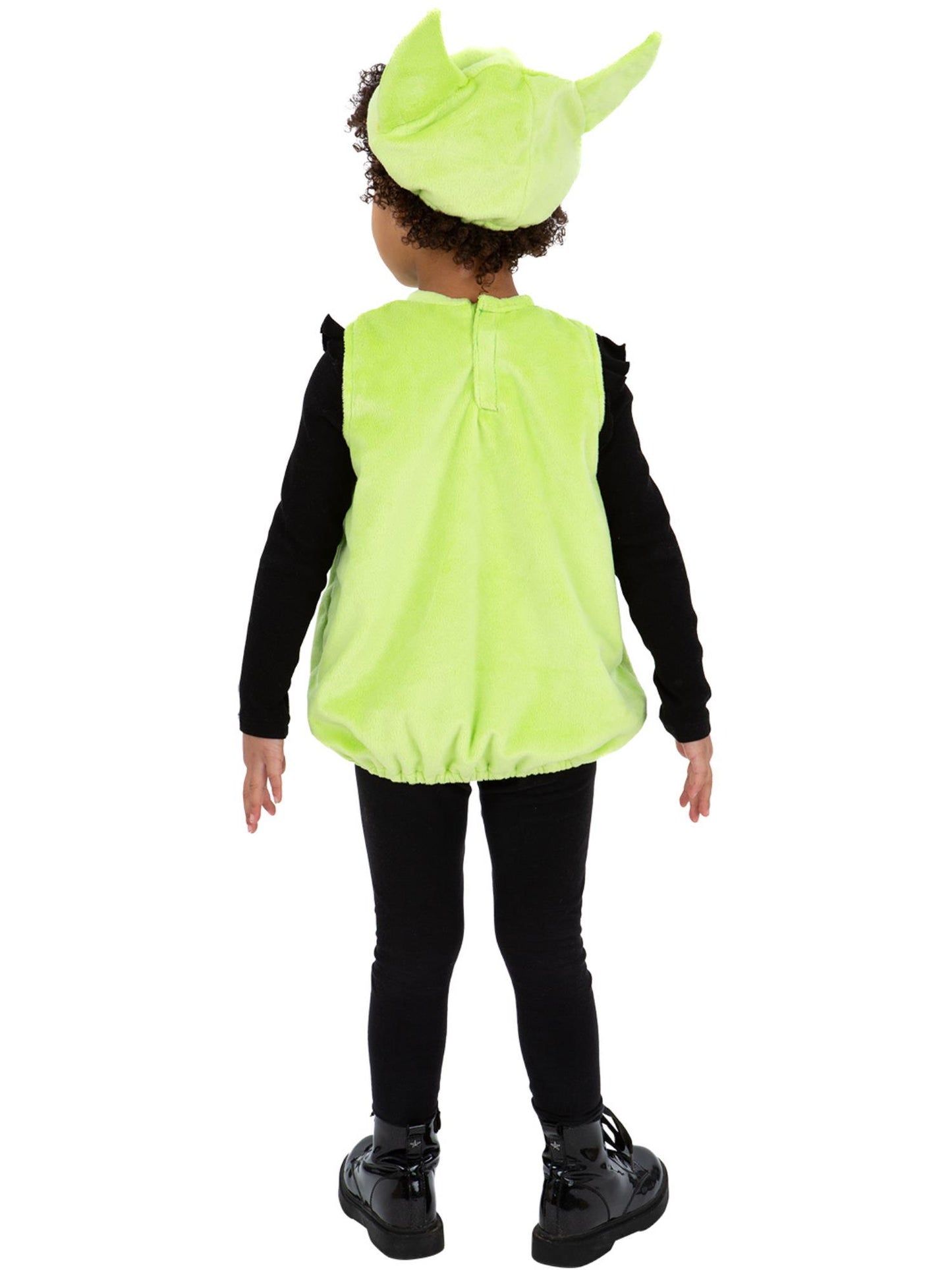 Smiffys grünes Alien-Kostüm für Kleinkinder mit Tabard und Hut – Detailansicht