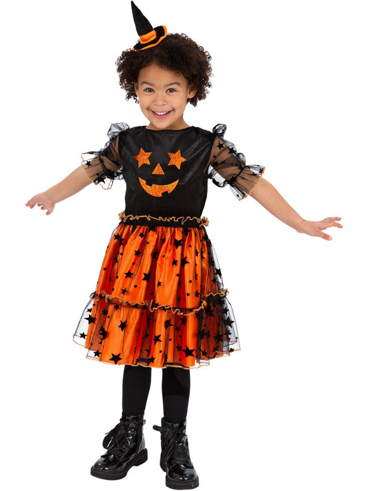 Smiffys Pumpkin-Kostüm für Mädchen mit Kleid und Haarreif – Produktansicht