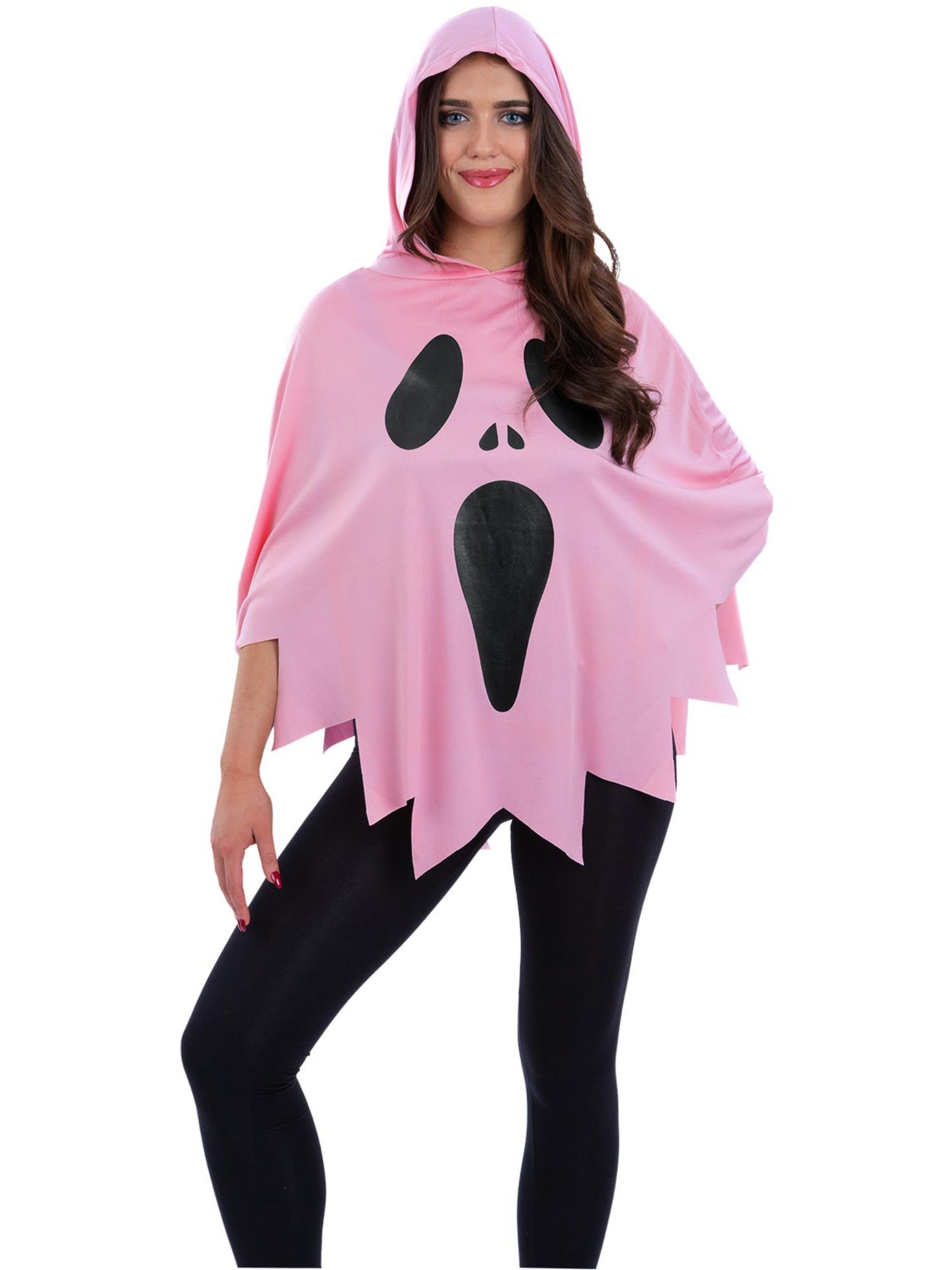Smiffys Pink Ghost Poncho für Damen in Pink