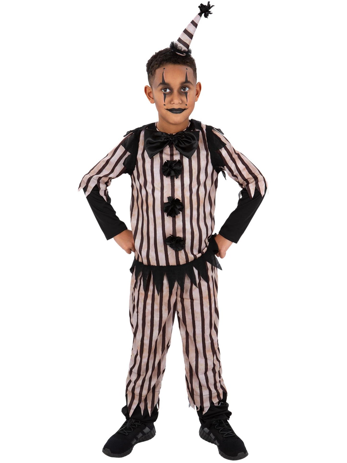 Smiffys Dark Vintage Clown Kostüm für Jungen in Schwarz – Produktansicht