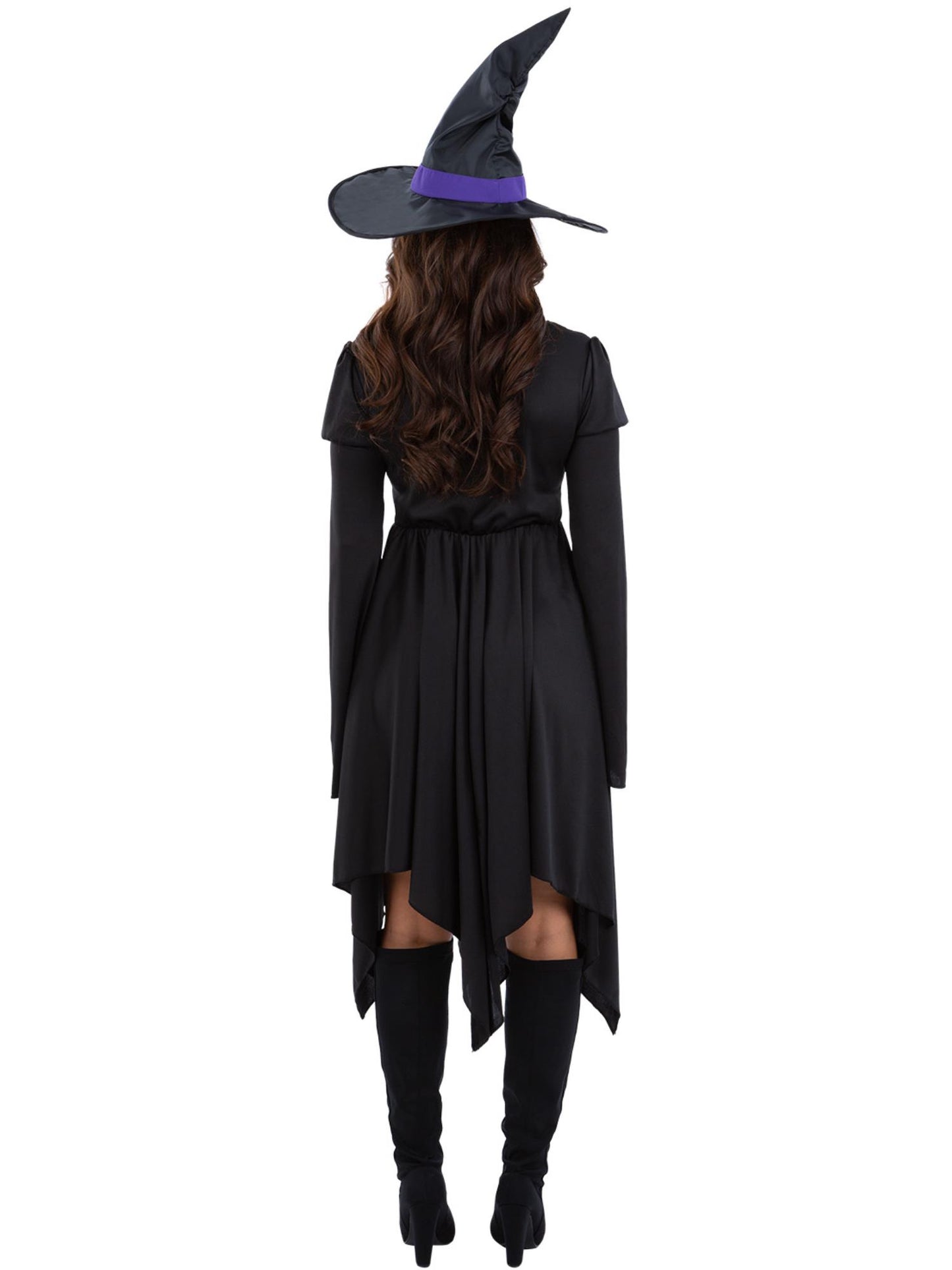 Smiffys Practical Spell Witch Hexenkostüm für Damen in Schwarz mit Kleid und Hut – Detailansicht
