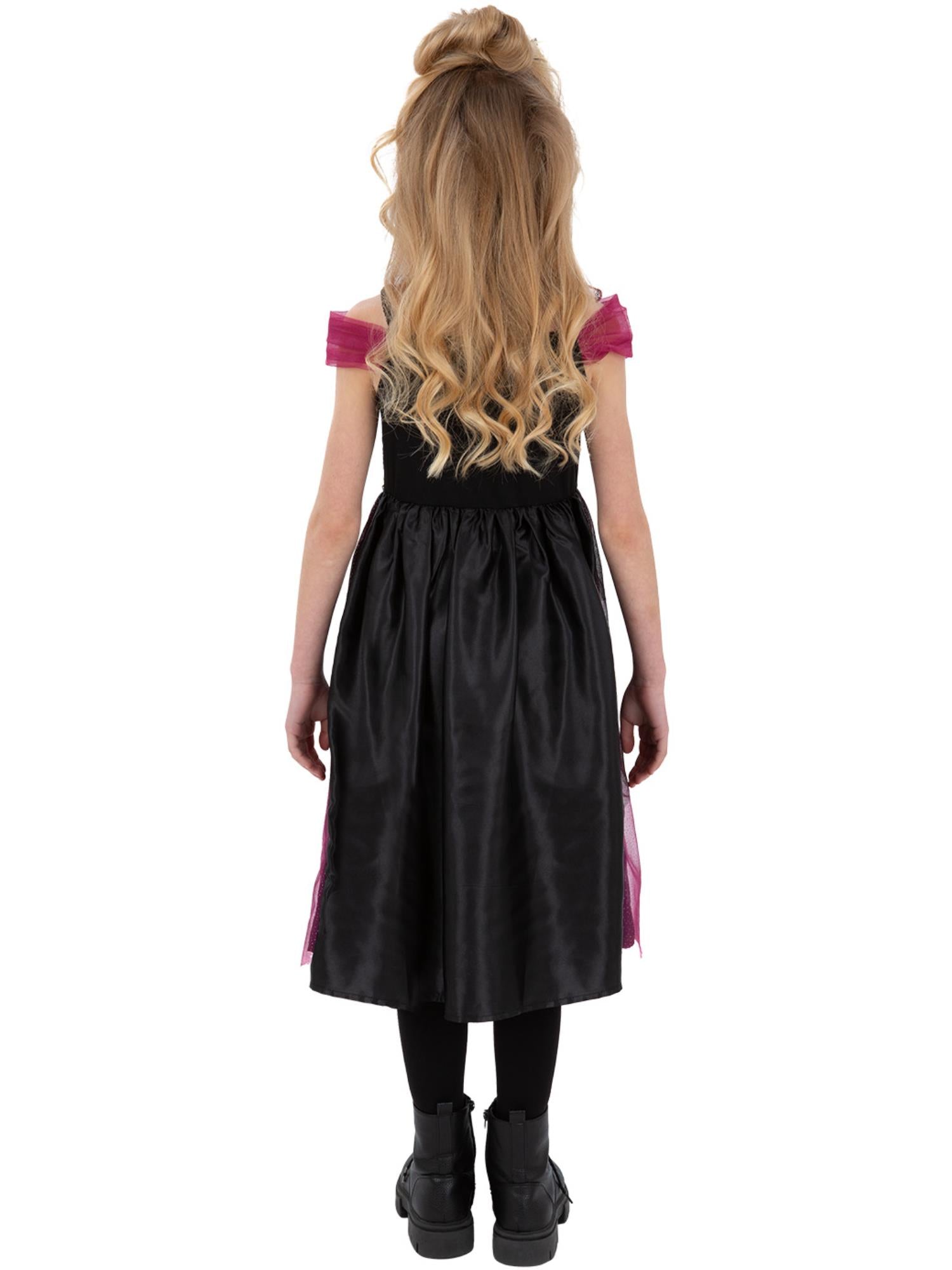Smiffys Scream Queen Kostüm für Mädchen in Schwarz mit Kleid und Krone – Detailansicht
