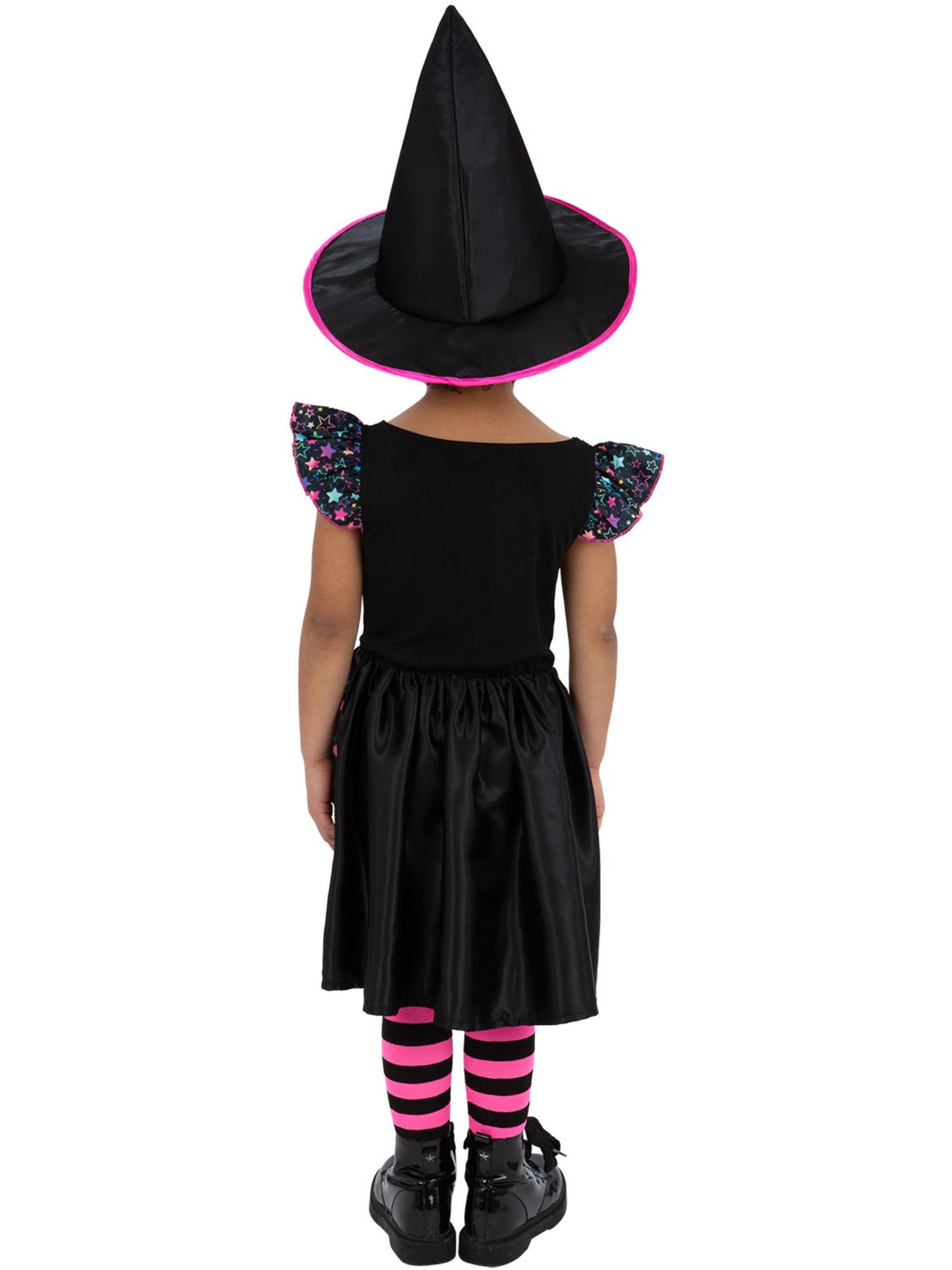 Smiffys Neon Star Witch Kostüm für Mädchen mit Kleid und Hut – Detailansicht