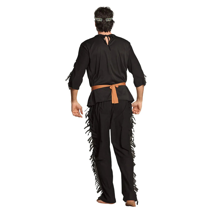 Boland Indianer Herren Kostüm Wolf Braun mit Stirnband Grösse 50/52