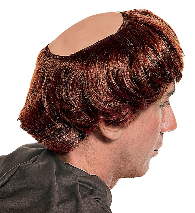Mönch-Kappe mit Haaren als Fasnacht Kostümzubehör