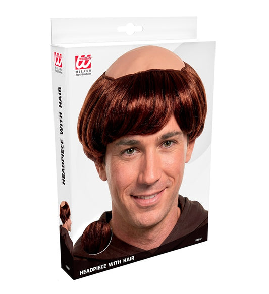 Mönch-Kappe mit Haaren als Fasnacht Kostümzubehör
