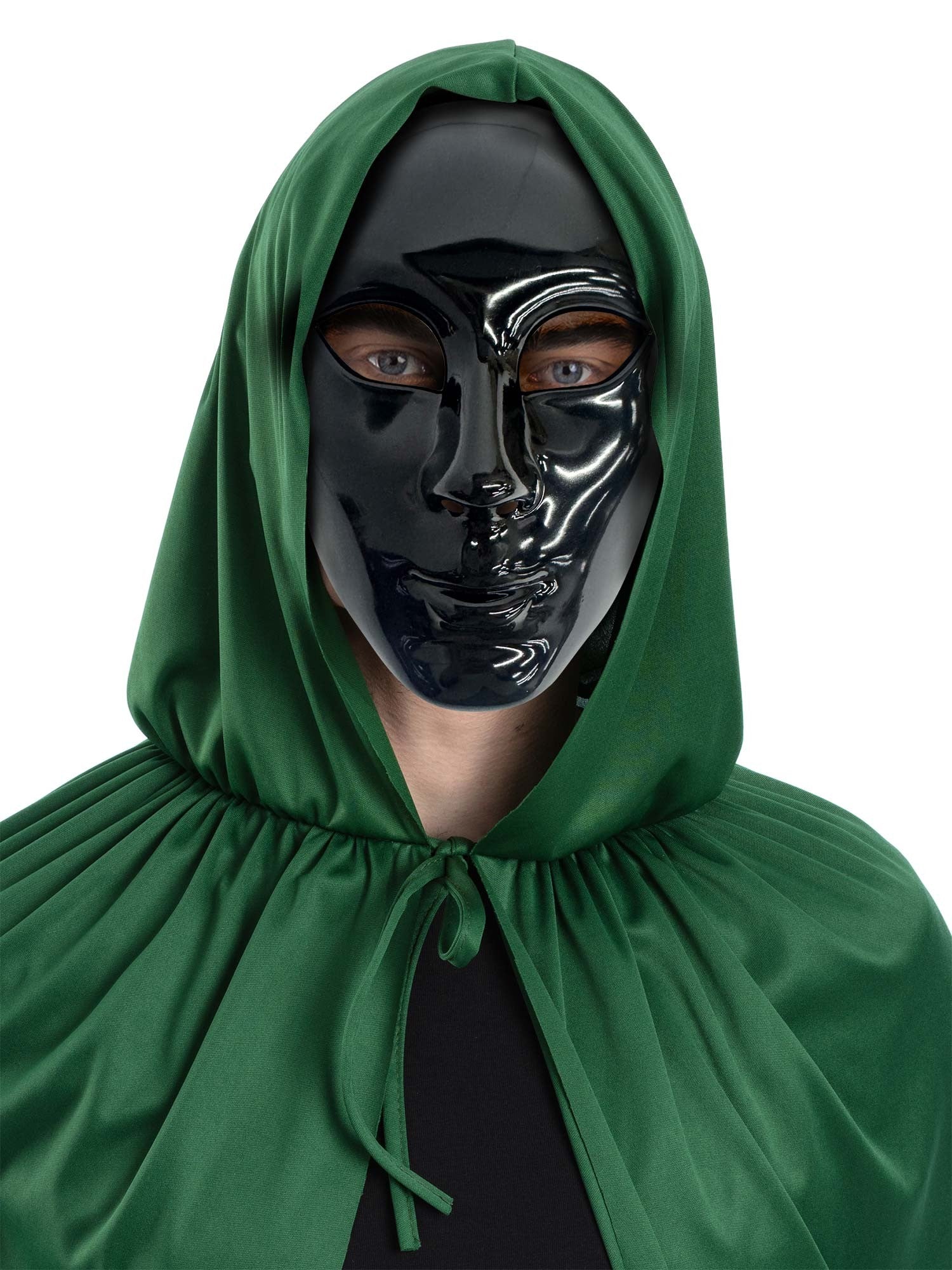 Smiffys schwarze Black Robot Mime Masquerade Mask für Erwachsene