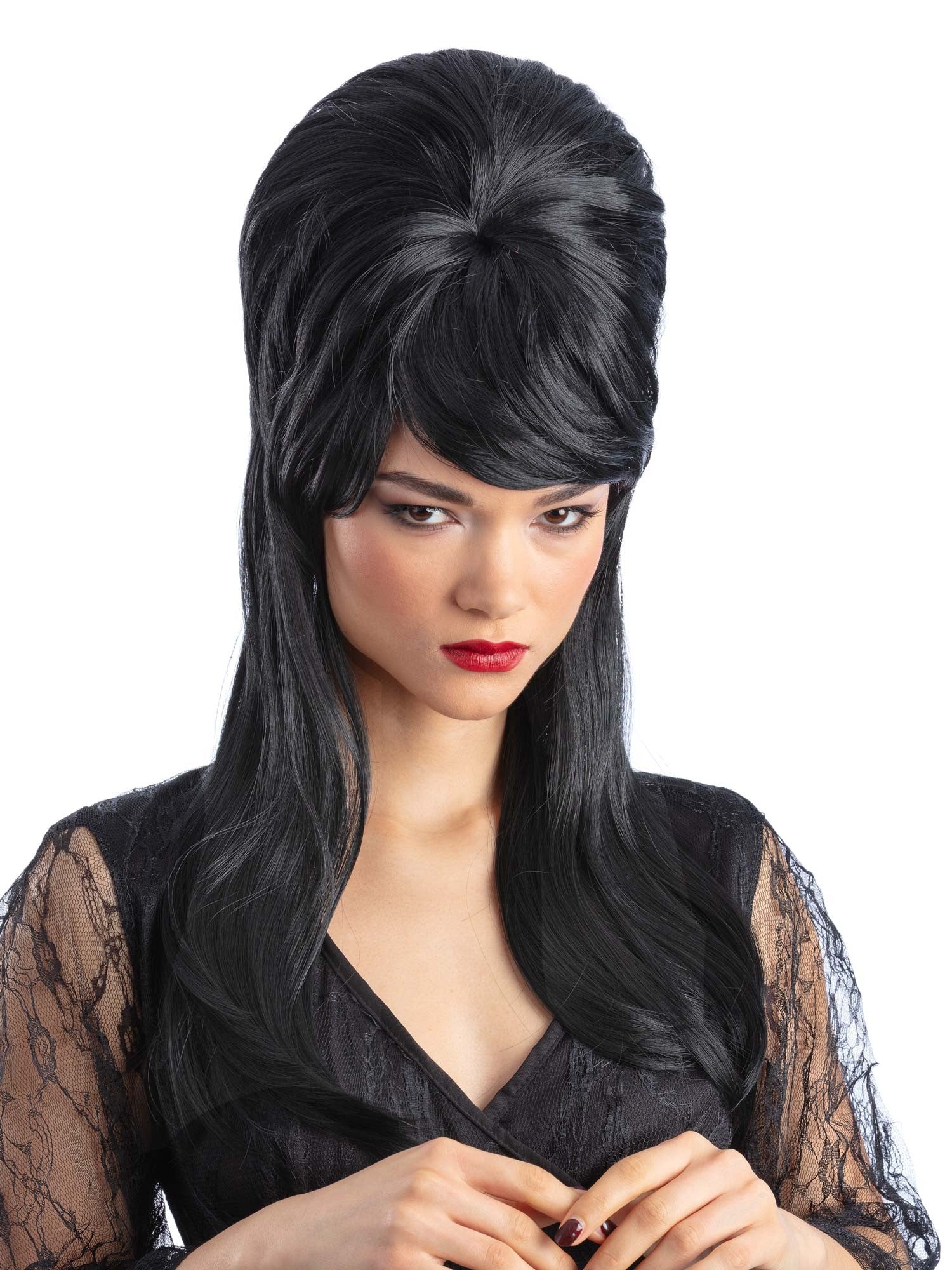Smiffys Gothic Mistress Beehive-Perücke schwarz für Damen