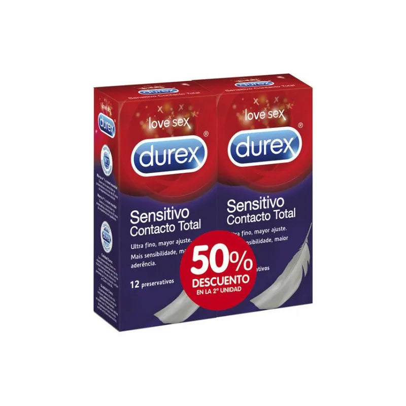 DUREX DUREX Sensitive Total Contact Kondome 2 x 12 Stück Packung Kosmetik