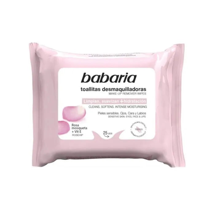 BABARIA BABARIA Rosa Mosqueta Make-up Entferner Tücher 25 Stück