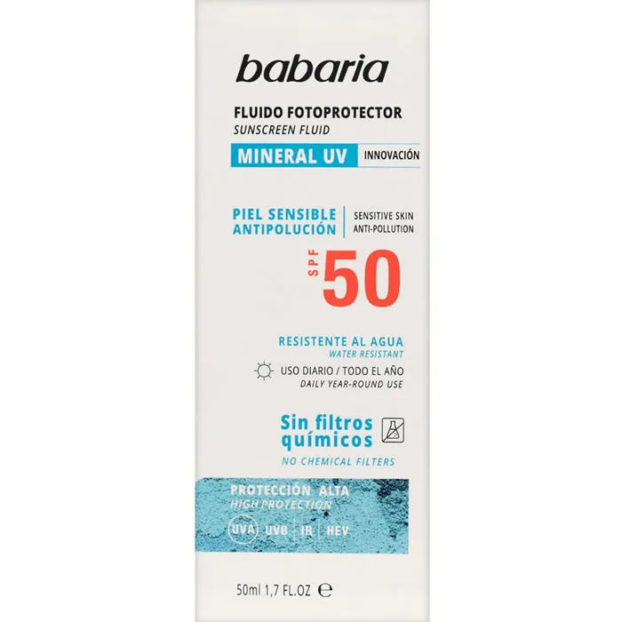 BABARIA BABARIA Sun Mineral Fotoprotector Facial Fluid SPF 50 50 ml Sonnenschutz Gesicht Sonnenpflege