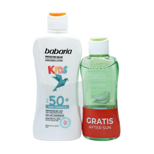 BABARIA BABARIA Kids Sonnenschutz SPF 50 Wasserfest 200 ml mit After Sun Balsam 1 Stück Sonnenpflege