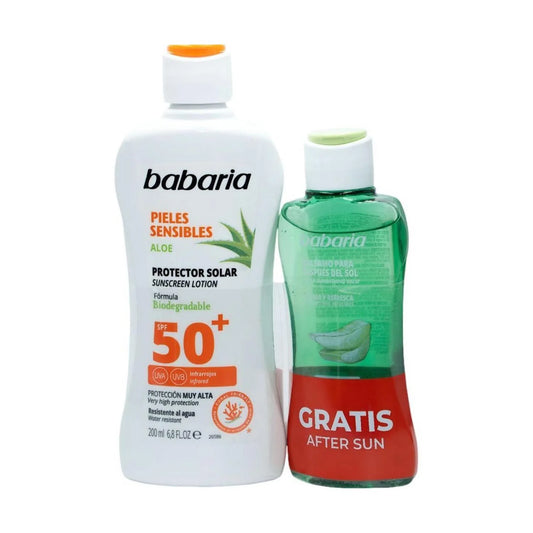 BABARIA BABARIA Aloe Protector Solar SPF 50 Wasserfest 200 ml und After Sun Balsam 1 Stück Sonnenpflege