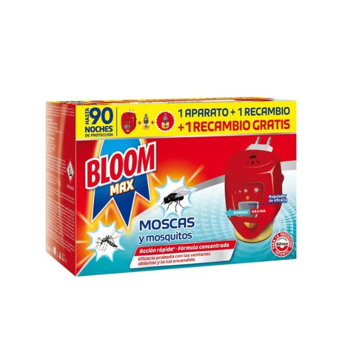 BLOOM BLOOM Max Flies & Mosquitoes elektrisches Gerät mit 2 Nachfüllpackungen Kosmetik
