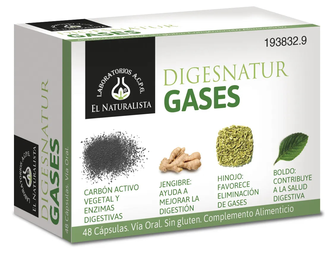 EL NATURAL EL NATURAL Digesnatur Gases 650 mg 48 Kapseln Nahrungsergänzungsmittel Kosmetik