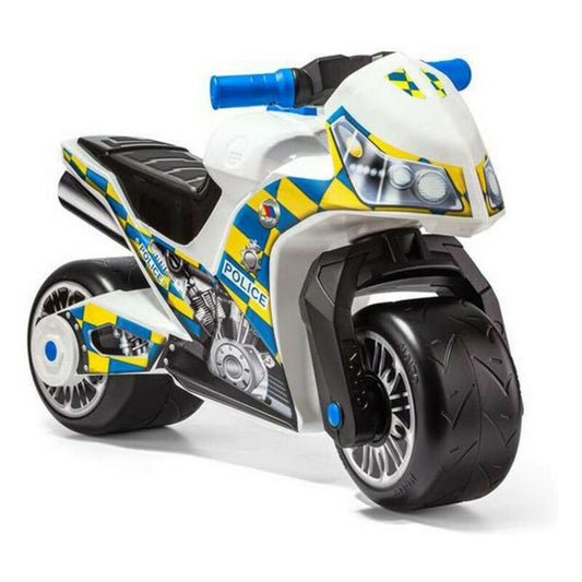 Moltó Polizei Motorrad in Blau und Weiß, 73 cm lang, aus PVC für Kinder ab 3 Jahren.