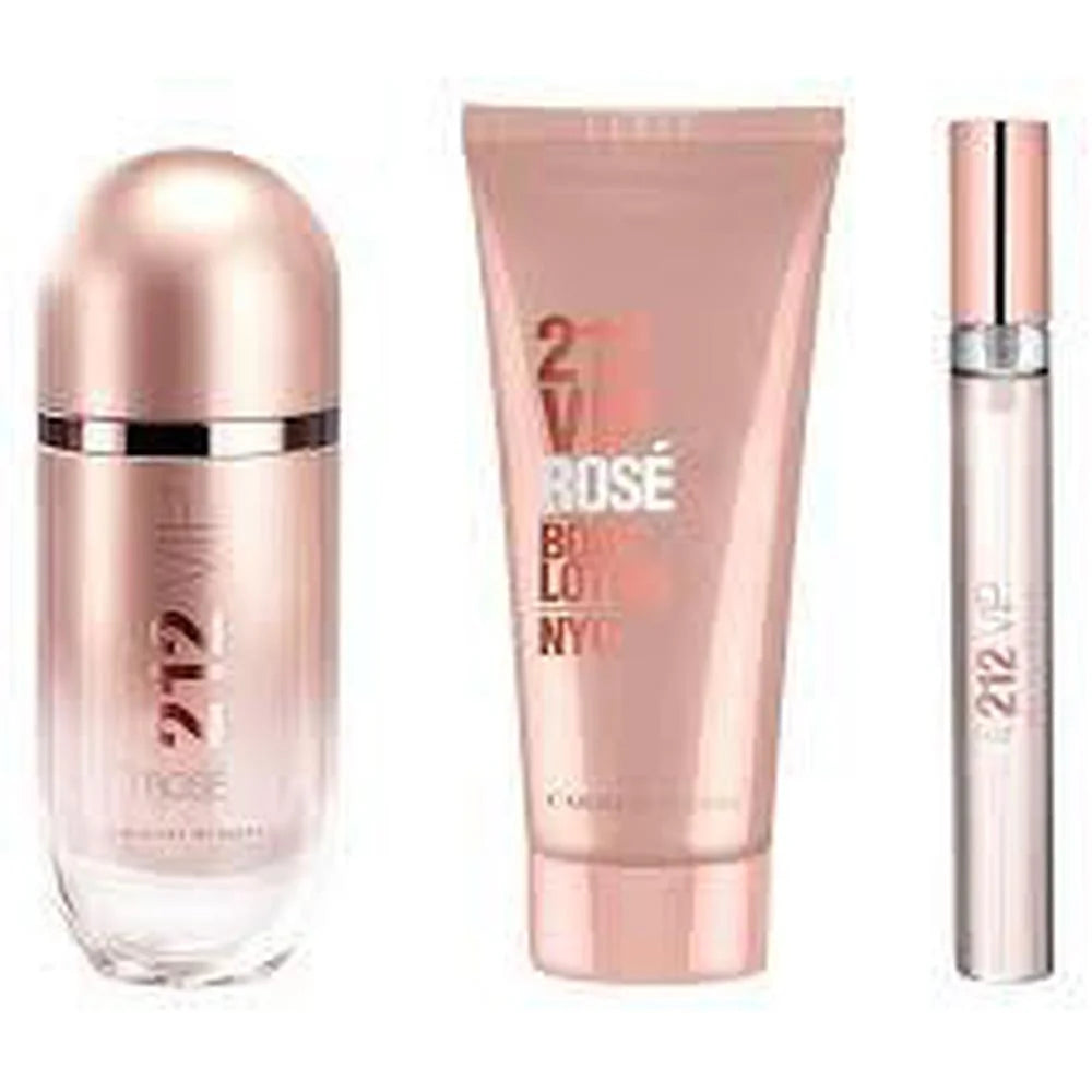 Carolina Herrera 212 VIP Rosé Geschenkset mit Eau de Parfum 80 ml, Körperlotion 100 ml und Eau de Parfum 10 ml