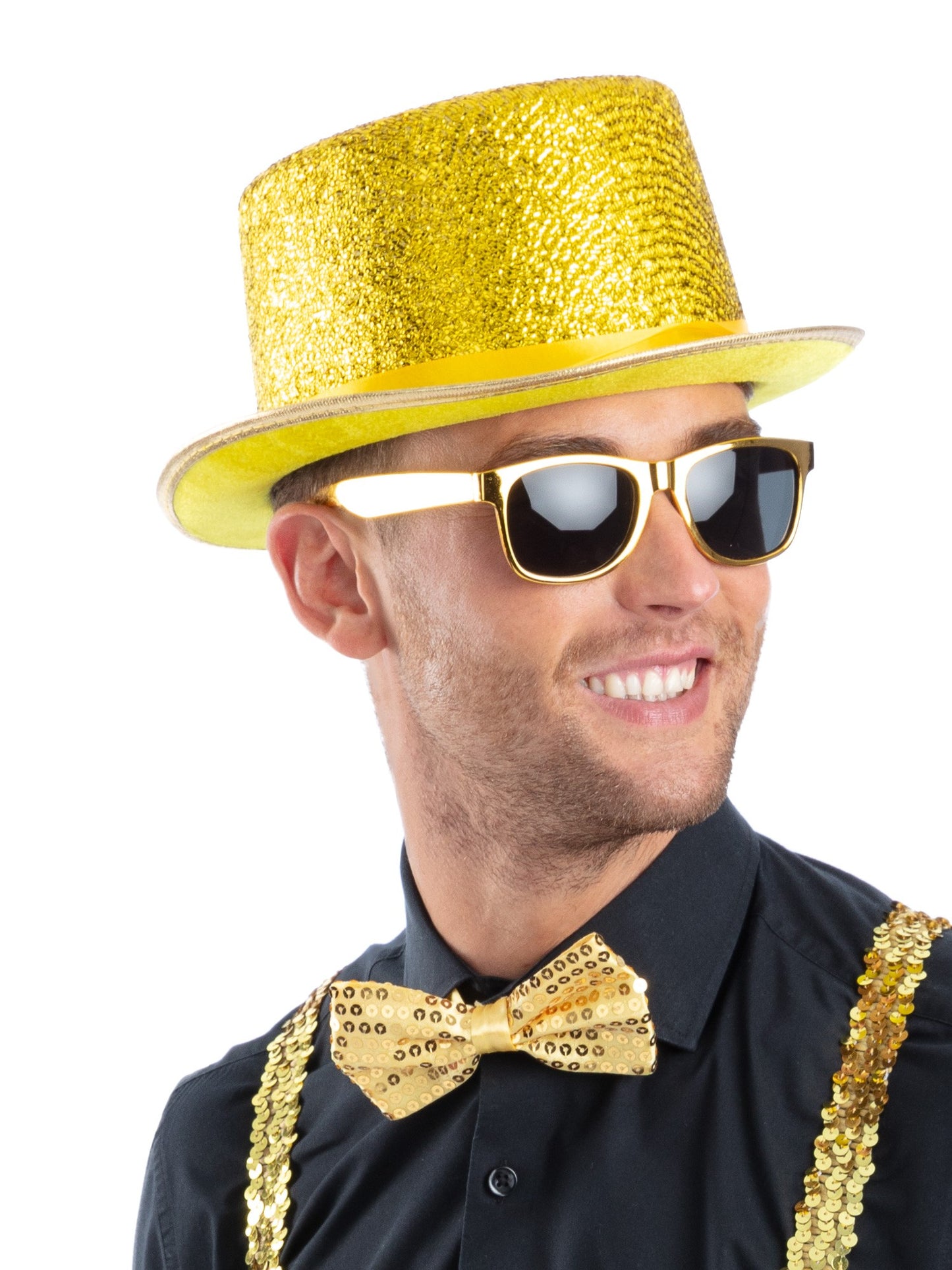 Smiffys goldener Metallic-Lurex Top Hat für Erwachsene