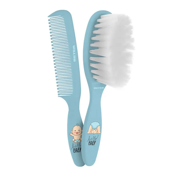 BETER BETER Baby Haarbürsten- und Kamm-Set Blau für Babys und Kleinkinder Kosmetik