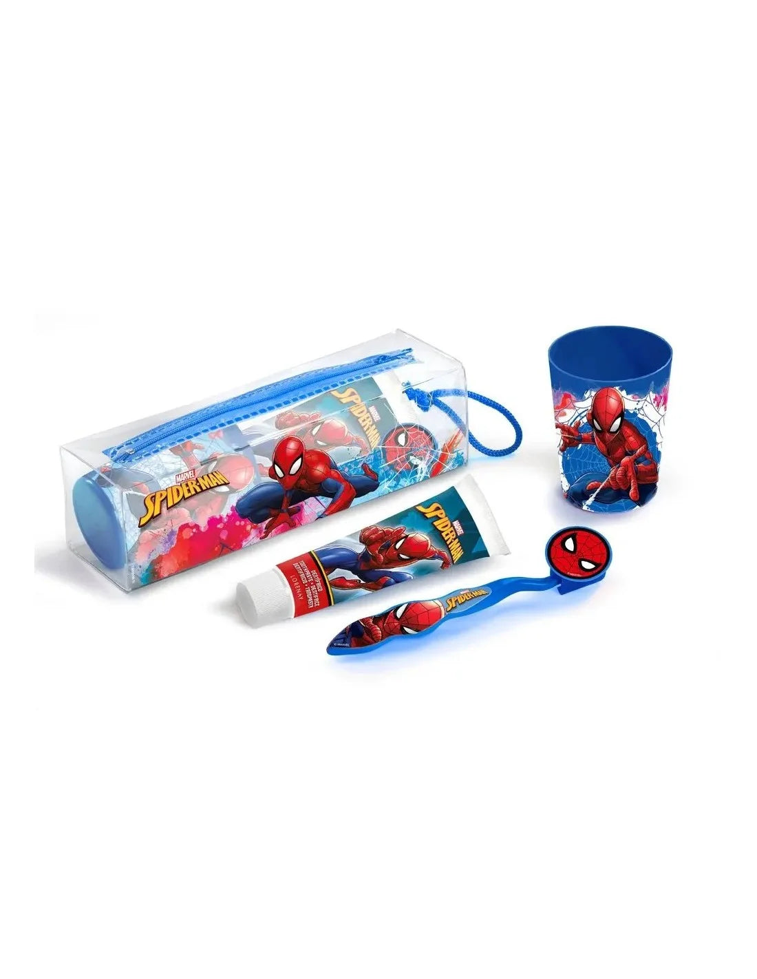 CARTOON CARTOON Spiderman Zahnpflege-Set mit Zahnpasta, Zahnbürste und Becher Kosmetik