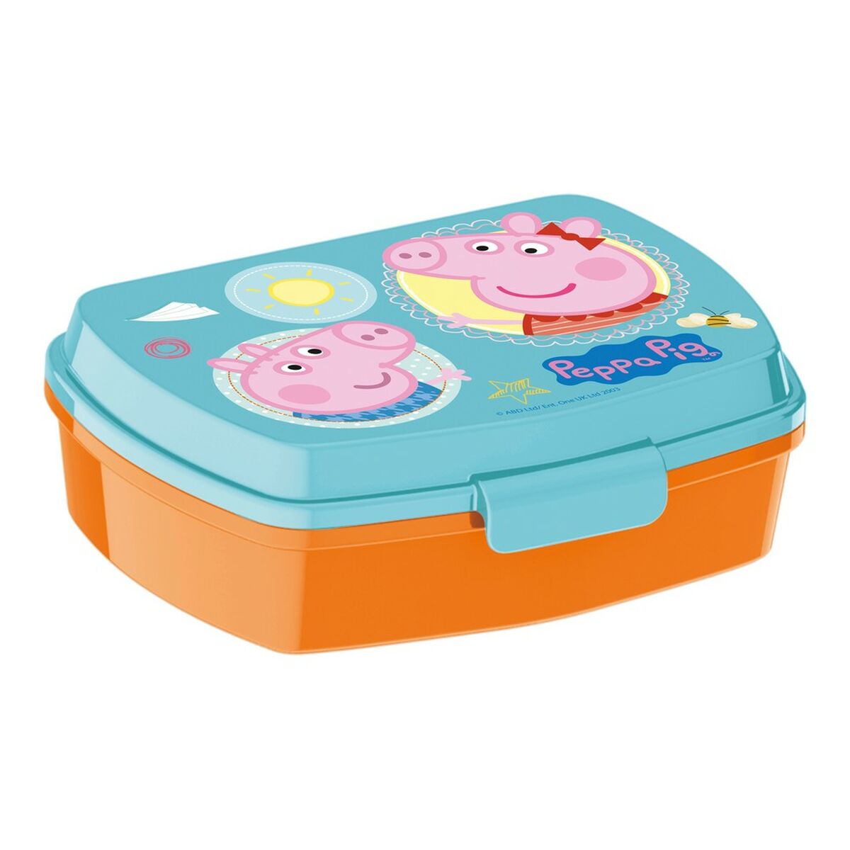 Peppa Pig «Having Fun» Brotdose hellrosa aus Kunststoff mit Schnappverschluss