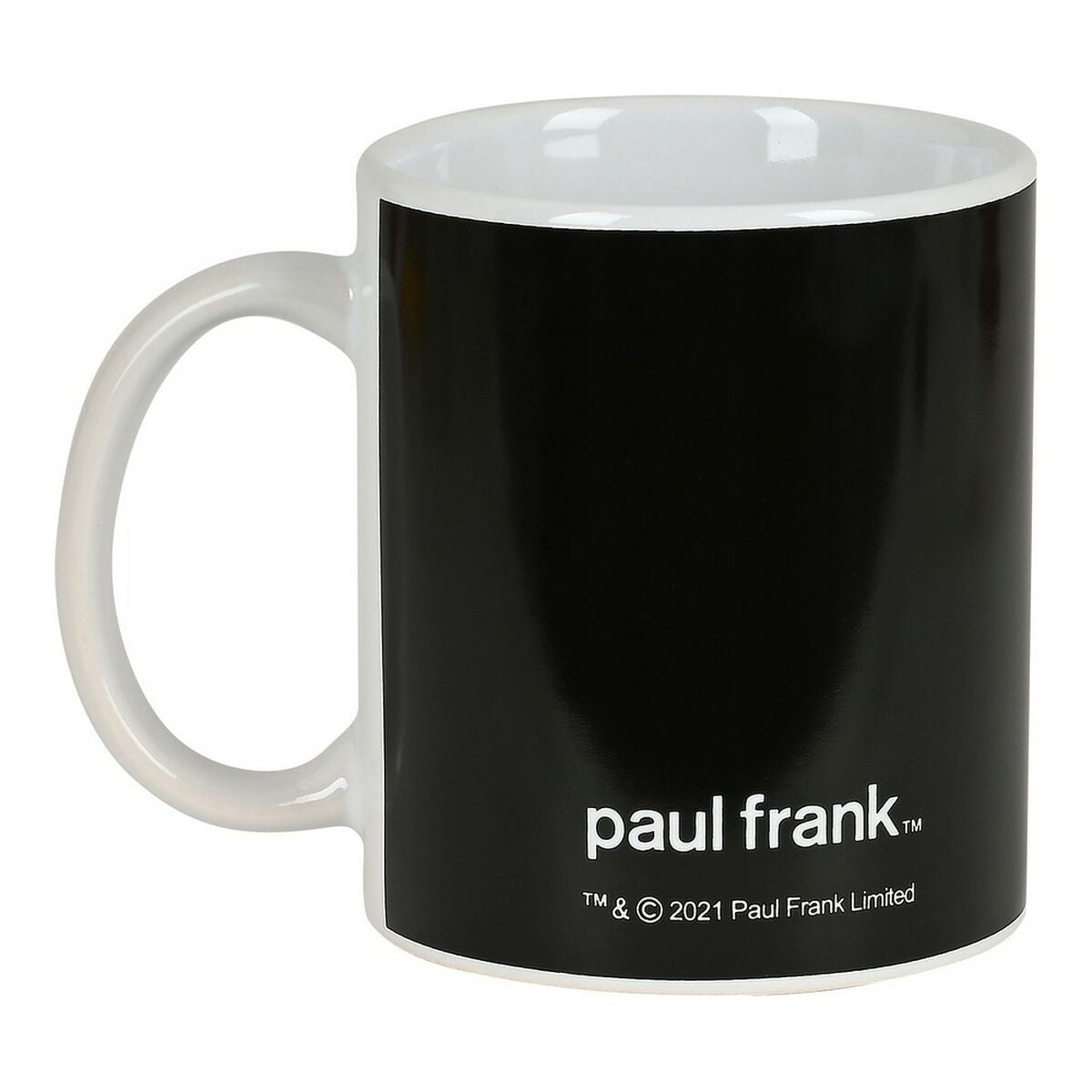 Paul Frank Team Player Henkelbecher aus schwarzer Keramik, 350 ml – Detailansicht