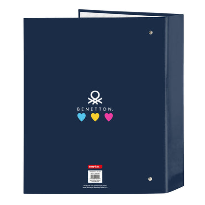 Benetton Love Ringbuch A4 marineblau mit 4 Ringen – Detailansicht