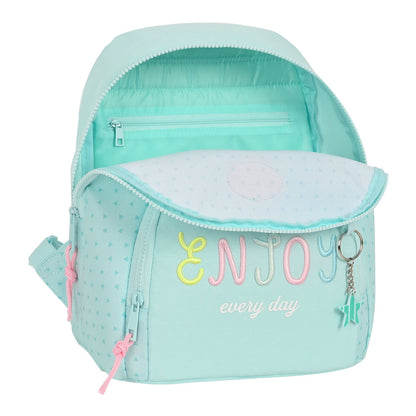 BlackFit8 Enjoy Mini Rucksack grün für Kinder 25 x 30 x 13 cm – Seitenansicht