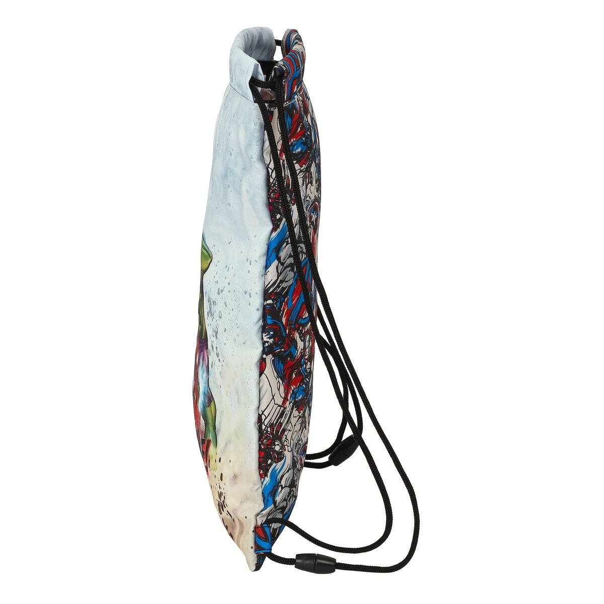 Bunte Rucksacktasche von The Avengers aus Polyester, 26x34x1 cm, mit Sicherheitsverschluss.