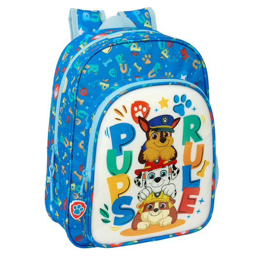 Blauer Paw Patrol Schulrucksack mit ergonomischer Polsterung und praktischen Fächern.