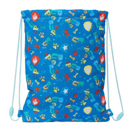 Blaue Paw Patrol Rucksacktasche aus Polyester mit Reißverschluss und Sicherheitsschloss.