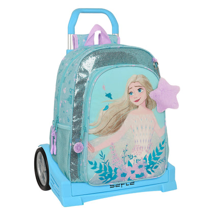 Frozen Schulrucksack mit Rädern Hello Spring blau – Produktansicht