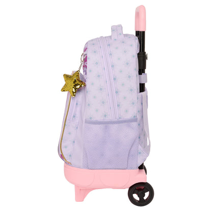Lila Schulrucksack mit Rädern von Wish, 33 × 45 × 22 cm – Detailansicht