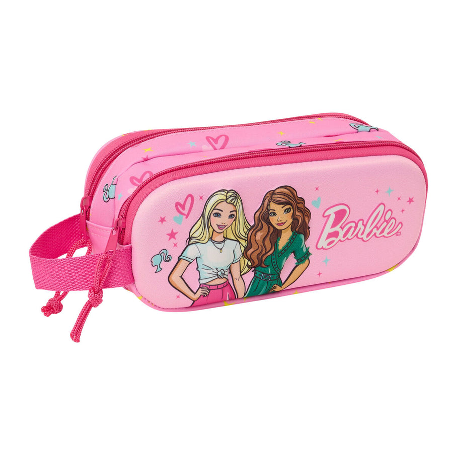 Barbie Mehrzweck-Etui rosa-pink mit 2 Fächern, 21 x 8 x 6 cm – Produktansicht