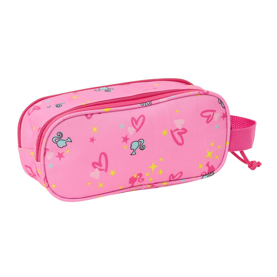 Barbie Mehrzweck-Etui rosa-pink mit 2 Fächern, 21 x 8 x 6 cm – Detailansicht