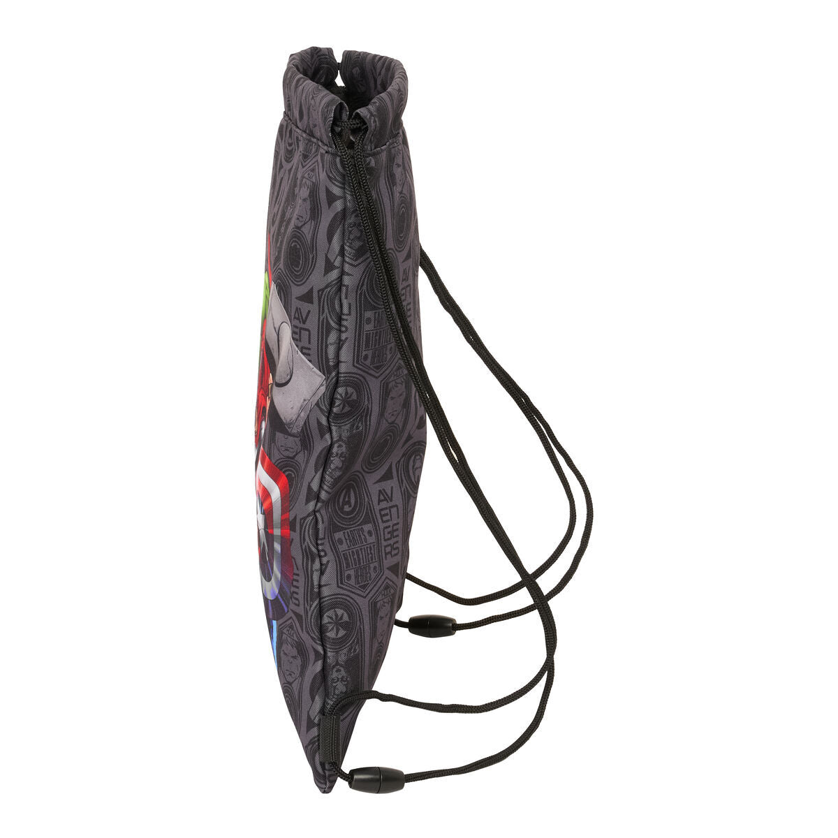 The Avengers Vendetta Rucksacktasche Schwarz mit Bändern – Seitenansicht