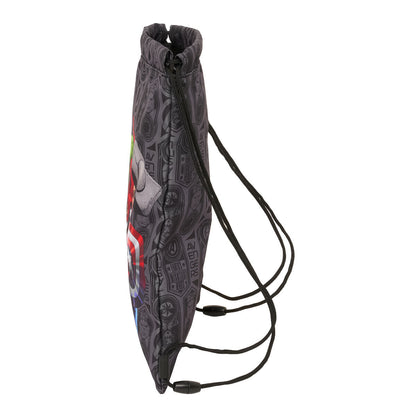 The Avengers Vendetta Rucksacktasche Schwarz mit Bändern – Seitenansicht