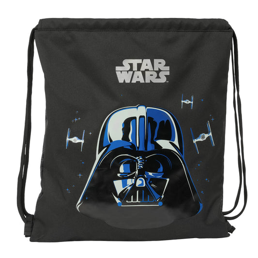 Schwarze Star Wars Rucksacktasche mit Bändern, 35x40 cm, Reißverschluss und Innentasche