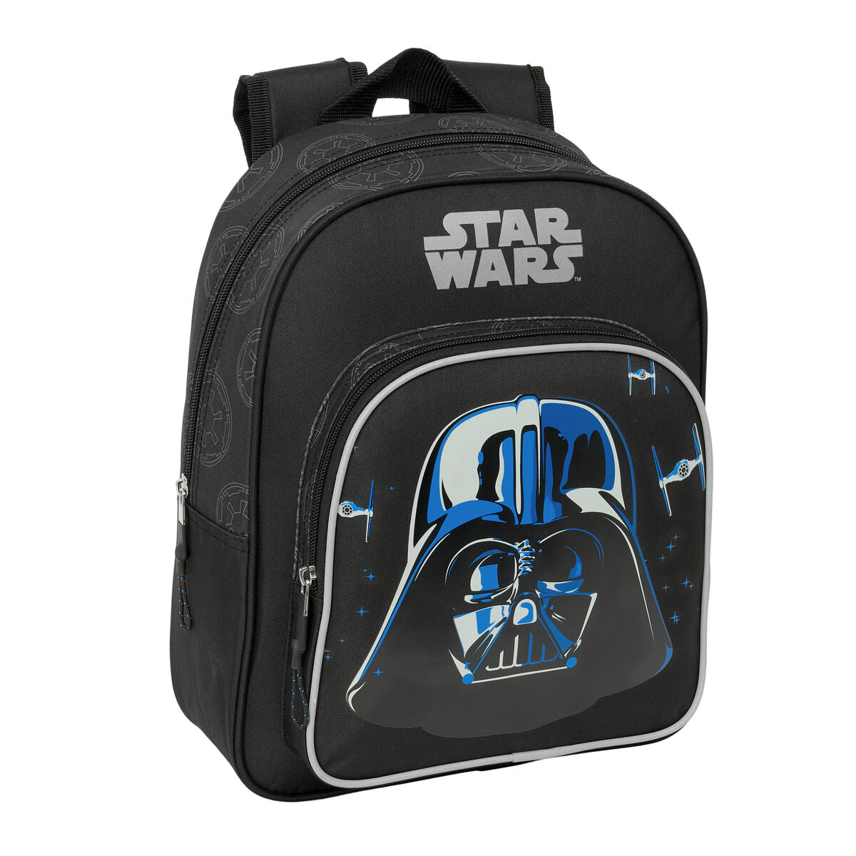 Schwarzer Star Wars Schulrucksack Rebellion mit ergonomischer Polsterung und zwei Fächern.