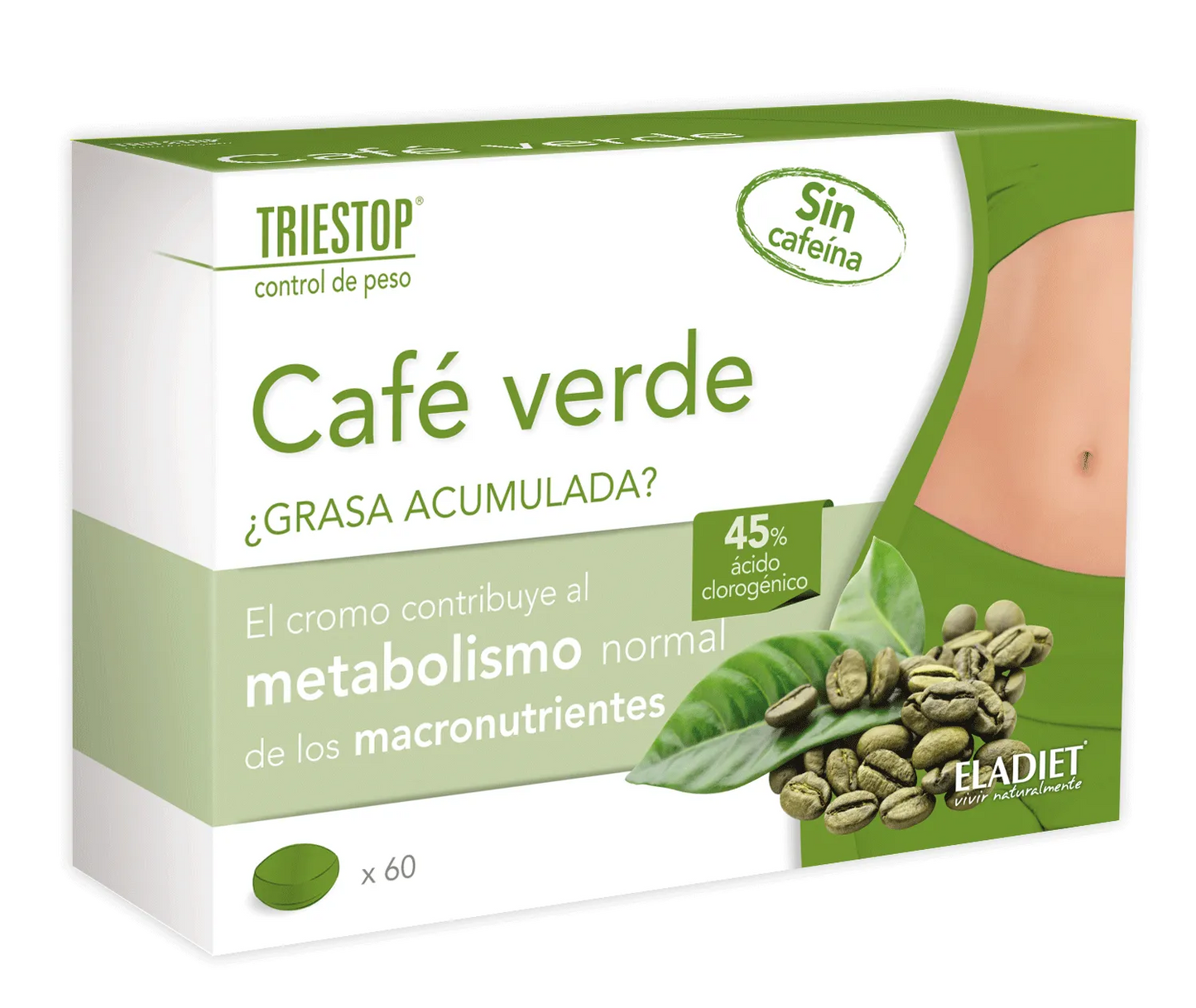 ELADIET ELADIET Triestop Cafe Verde Sin Cafeina 60 Kapseln koffeinfrei Kosmetik
