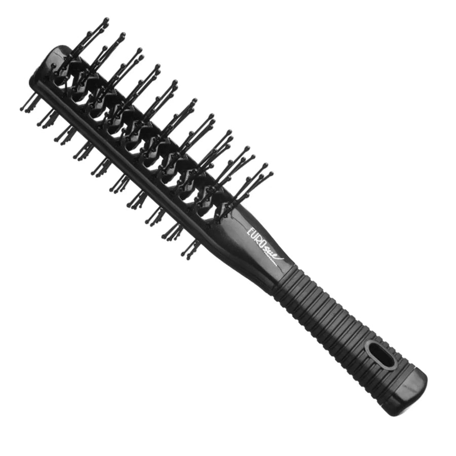 EUROSTIL EUROSTIL Esqueleto Doppelbürste mit Gummigriff Schwarz 1 Stück Kosmetik