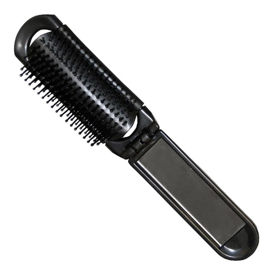 EUROSTIL EUROSTIL Klappbarer schwarzer Haarbürste mit Spiegel schwarz 1 Stück Kosmetik