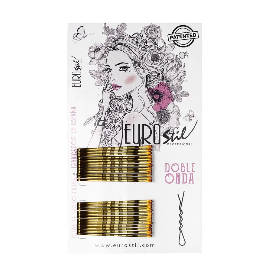 EUROSTIL EUROSTIL Cabello Doppelwellen Haarklammern Bronze 24 Stück Kosmetik