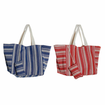 Handtasche mit Geldbeutel DKD Home Decor blau rot gestreift – Produktansicht