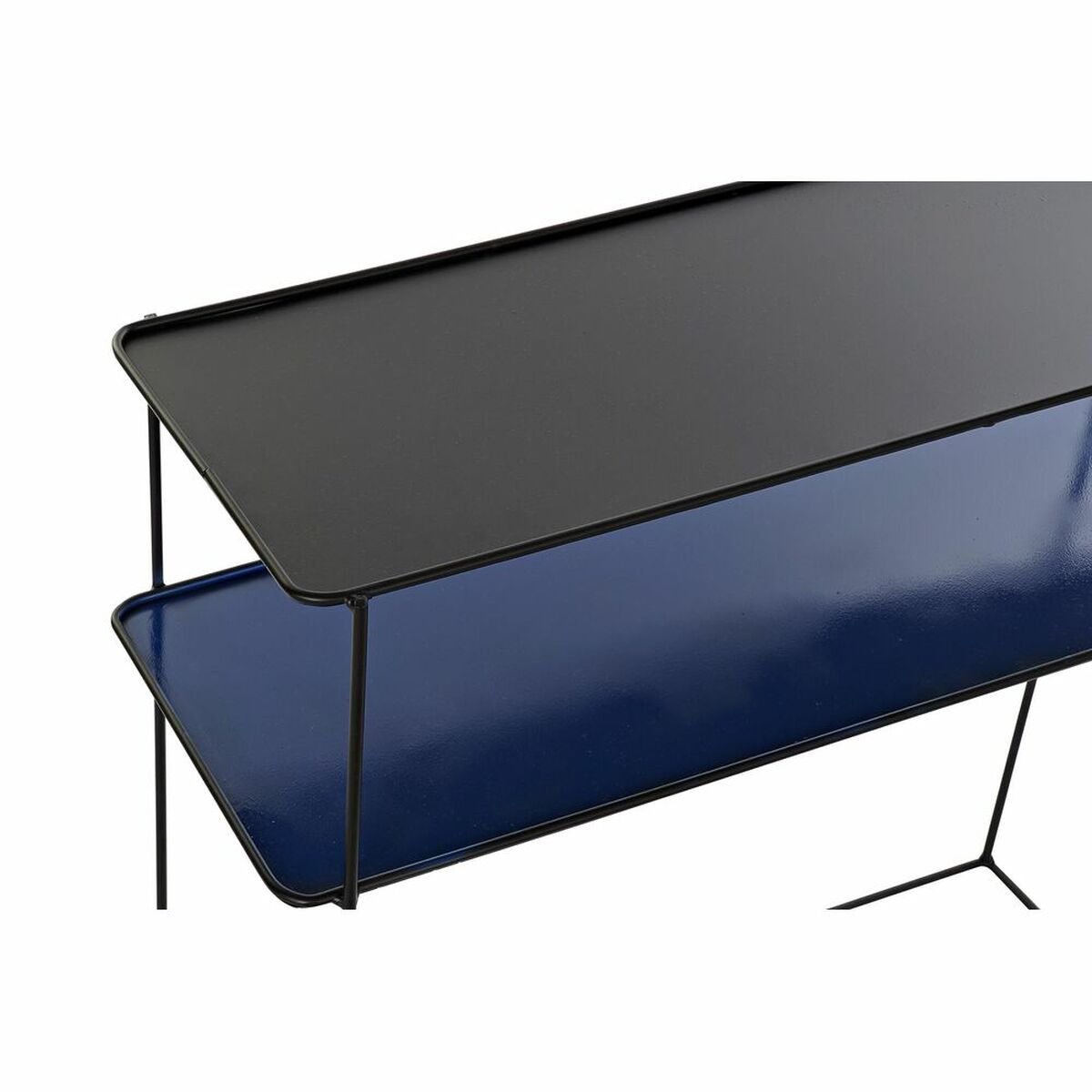 DKD Home Decor 2-teiliges Konsolentisch-Set aus Metall in Blau und Schwarz – Detailansicht