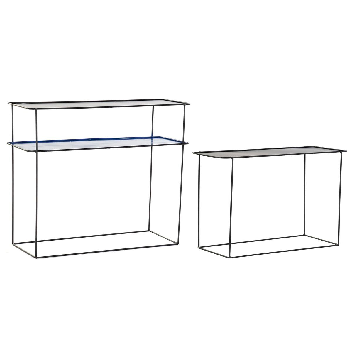 DKD Home Decor 2-teiliges Konsolentisch-Set aus Metall in Blau und Schwarz – Produktansicht