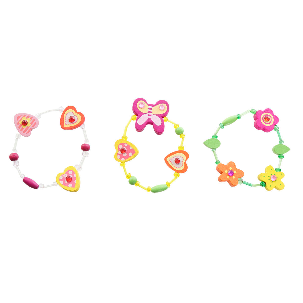 DKD Home Decor Armreif Blomster aus Holz bunt – Detailansicht
