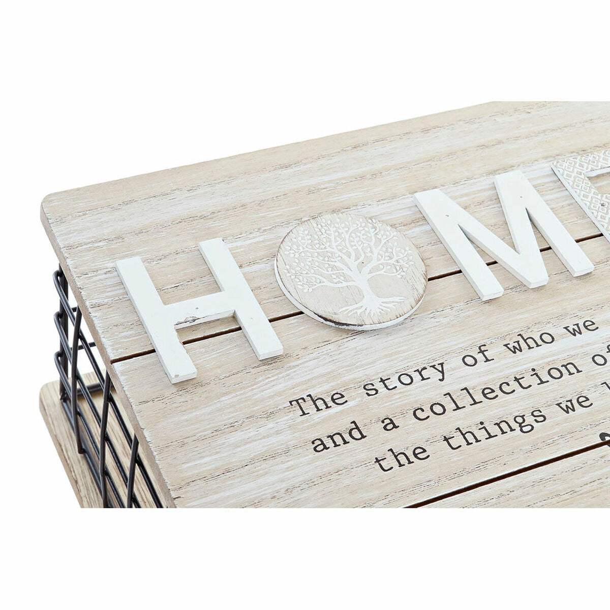 Dekorative Box DKD Home Decor Schwarz natürlich Metall Holz MDF